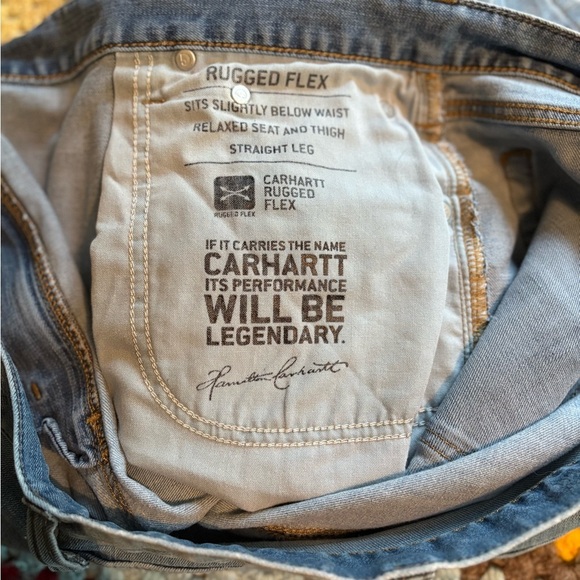 Carhartt Blue Relaxed Jeans Durable Workwear - Picture 7 of 9